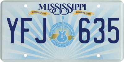 MS license plate YFJ635