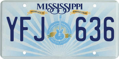 MS license plate YFJ636
