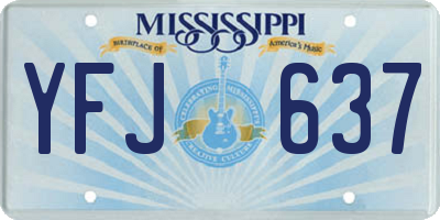 MS license plate YFJ637