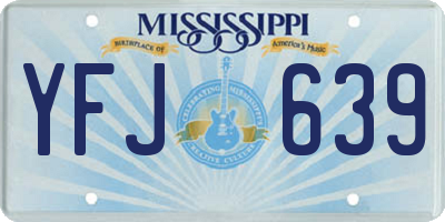 MS license plate YFJ639