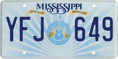 MS license plate YFJ649