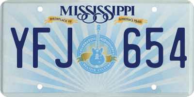 MS license plate YFJ654