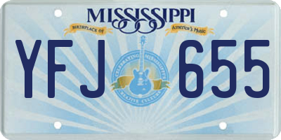 MS license plate YFJ655