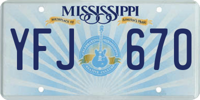 MS license plate YFJ670