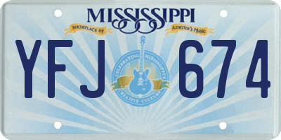 MS license plate YFJ674