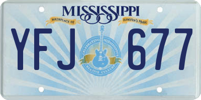 MS license plate YFJ677