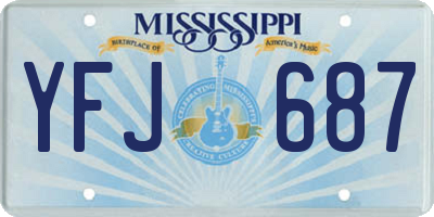 MS license plate YFJ687
