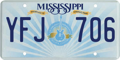 MS license plate YFJ706