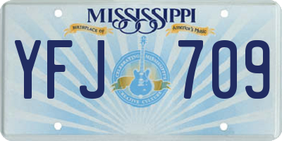 MS license plate YFJ709
