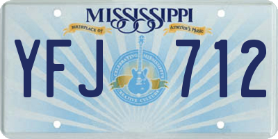 MS license plate YFJ712