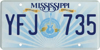MS license plate YFJ735