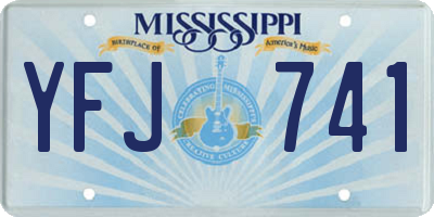 MS license plate YFJ741