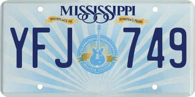 MS license plate YFJ749