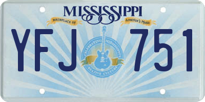 MS license plate YFJ751