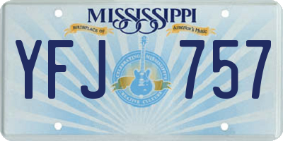 MS license plate YFJ757