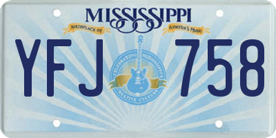 MS license plate YFJ758