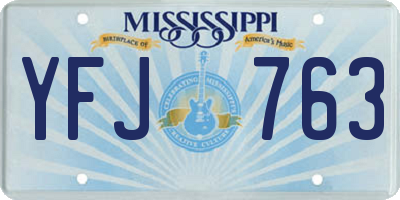 MS license plate YFJ763
