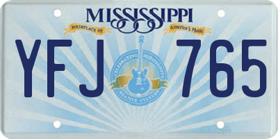 MS license plate YFJ765