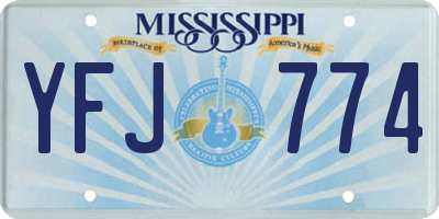 MS license plate YFJ774
