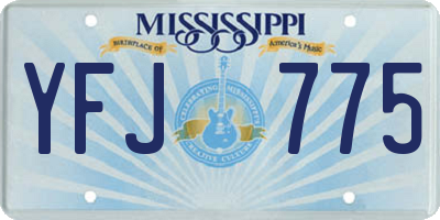 MS license plate YFJ775