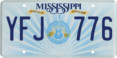 MS license plate YFJ776