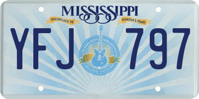 MS license plate YFJ797