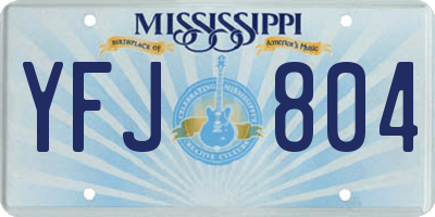MS license plate YFJ804