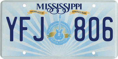 MS license plate YFJ806