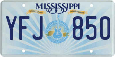 MS license plate YFJ850