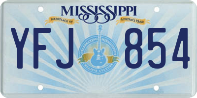 MS license plate YFJ854