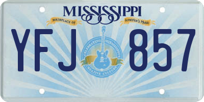 MS license plate YFJ857