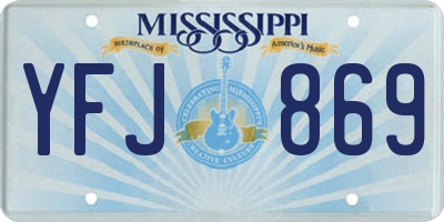 MS license plate YFJ869