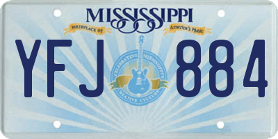 MS license plate YFJ884