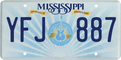 MS license plate YFJ887