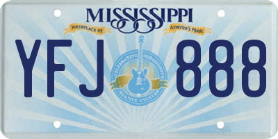 MS license plate YFJ888