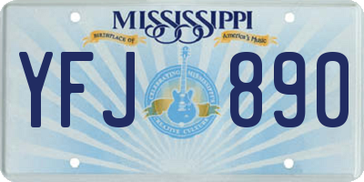 MS license plate YFJ890