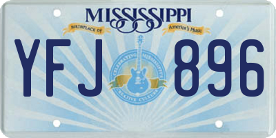 MS license plate YFJ896