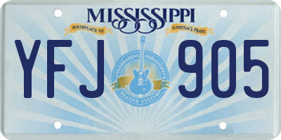 MS license plate YFJ905