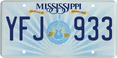 MS license plate YFJ933