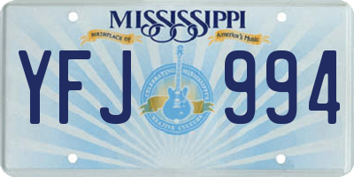 MS license plate YFJ994