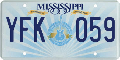 MS license plate YFK059