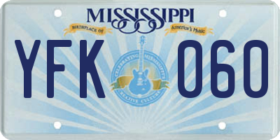MS license plate YFK060