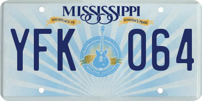 MS license plate YFK064