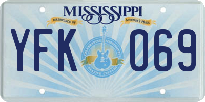 MS license plate YFK069