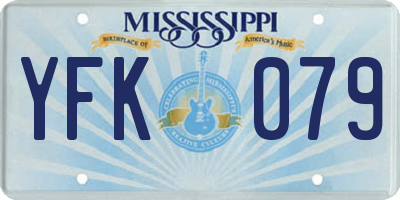 MS license plate YFK079