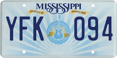 MS license plate YFK094