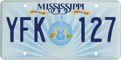 MS license plate YFK127