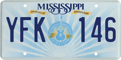 MS license plate YFK146