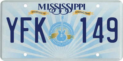 MS license plate YFK149
