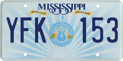 MS license plate YFK153